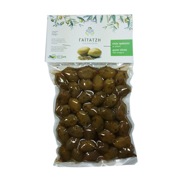 Masline verzi cu oregano (in vid) – 250 g
